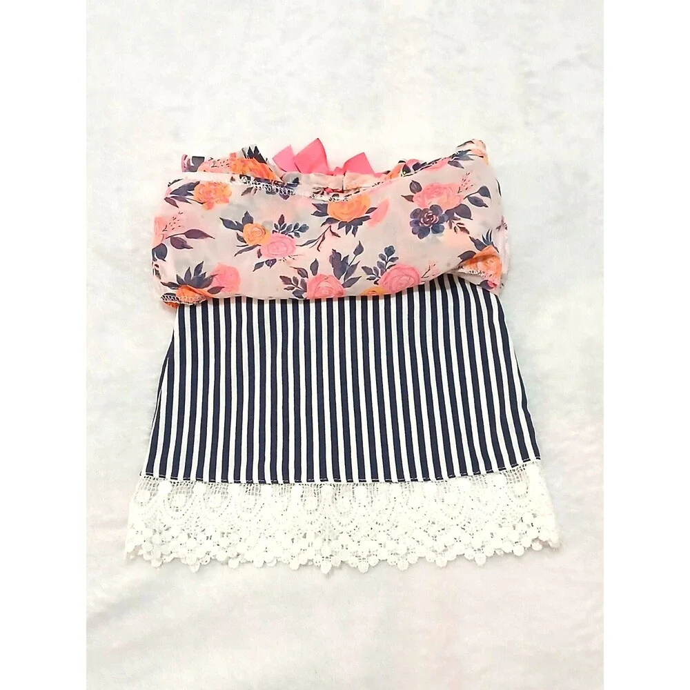 LITTLE LASS Baby Girl 2pc Blouse & Pants Set with Bow Tie Accent (6-9M) - NWOT!! - Picture 5 of 7